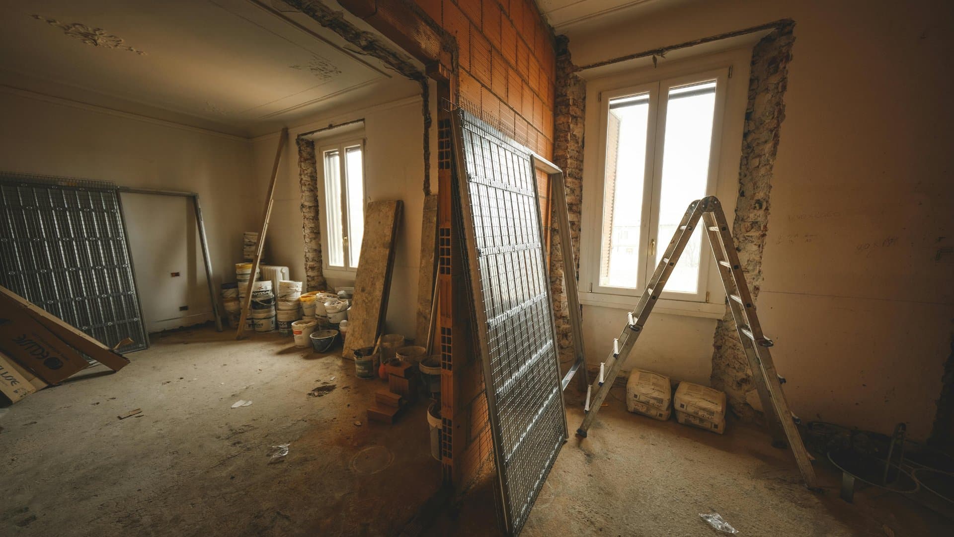 Gut renovation structural framing work